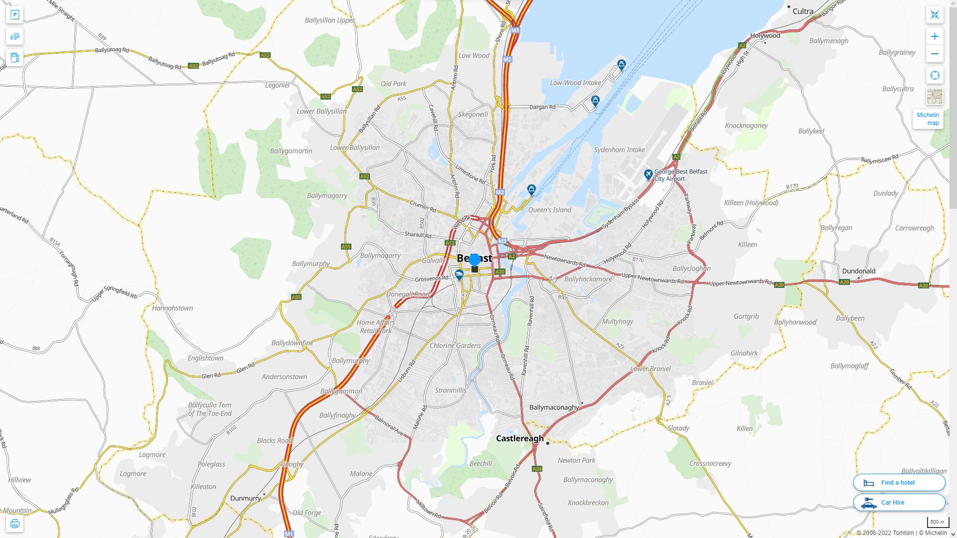 Belfast Highway and Road Map